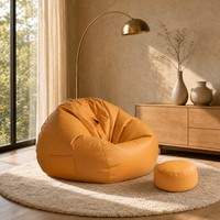 Fauteuil pouf au toucher doux avec poche latérale pour salon, vente en gros, directement de l'usine