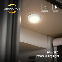 GNSOURCE Plafonnier LED ultra-plat étanche IP67 DC12V 7W pour intérieur, installation par vis sur toit de camping-car/caravane, 50 000 heures
