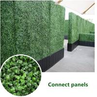 Mur de gazon artificiel extérieur fausse feuille de PE panneau de haie de buis vert faux mur artificiel rouleau U toile de fond mur latéral