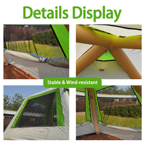 Compact 4 ㎡   Tente <span class=keywords><strong>gonflable</strong></span> pour 1-2 personnes, tente de glamping en Oxford 300D avec <span class=keywords><strong>auvent</strong></span>, porte simple, 3 fenêtres, pop-up - Product Image 4