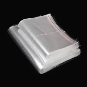 Bolsa de nailon autoadhesiva de plástico transparente, bolsa de polietileno OPP con cinta de tira autoadhesiva, venta al por mayor