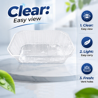 Barquettes d'emballage personnalisées en plastique PET transparent de qualité alimentaire pour fruits et légumes, barquettes d'emballage pour la laitue