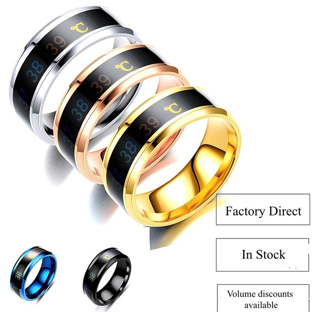 Smart Ring New Technology Magic Finger for Boy Girl Stainless Steel Titanium Plated Classic Wedding Temperature Lovers