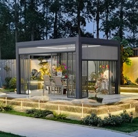 Lames d'ombrage extérieures en aluminium motorisées, étanches, pour projets de façade architecturale, systèmes de toiture, jardins extérieurs, patios, éclairage LED