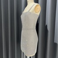 Robe de soirée en tulle et strass avec fermeture éclair