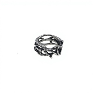 Bagues unisexes tendance style hip-hop en rotin minimaliste pour couple, <span class=keywords><strong>bague</strong></span> d'autodéfense personnalisée, <span class=keywords><strong>bague</strong></span> en acier inoxydable à la mode - Product Image 1