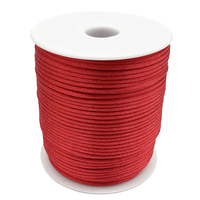 Vente en gros 2mm 5 #   Cordon en satin 100% polyester tissé, style classique, nœud chinois, queue de rat, couleur personnalisée, lisse, pour vêtements