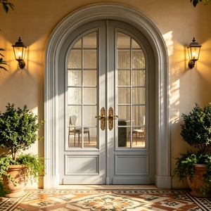 Porte française en aluminium durable de haute qualité, style européen moderne, Alufront NFRC AS2047, pour allée de jardin - Product Image 6