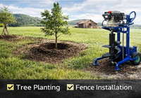 JimBon Meilleure Vente Grande Puissance 196cc Tarière Thermique pour Plantation d'Arbres et de Poteaux, Tarière de Terre à Moteur Thermique du Fabricant