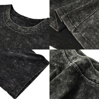 SK Nouveau Modèle Numéro T-Shirt Vintage Surtaillé à Manches Courtes 230g pour Hommes et Femmes Coupe Ample Décontractée Vieux Lavage 100% Coton Tricoté