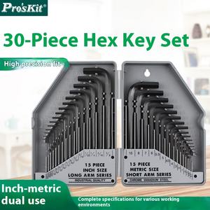 Set di chiavi esagonali importate Pro'sKit 30 strumenti metrici e pollici 8Pk-027 custodia di garanzia di 1 anno inserita nell'imballaggio della scatola - Product Image 3