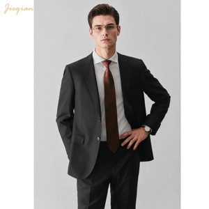Abito da Uomo di Lusso su Misura |   Smoking da Sposo in Misto Lana Premium a 2 Pezzi |   Abbigliamento Professionale su Misura per il Business - Product Image 4