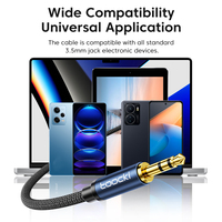 Kabel Audio Universal Fleksibel Toocki 3.5mm Konektor Berlapis Emas Bebas Kebisingan untuk Pemutaran Musik dan Penggunaan Koneksi Audio Sehari-hari