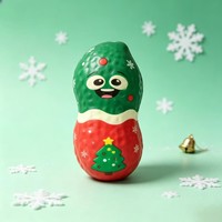 Jouet Squishy en PU à Remontée Lente Thème Noël, Cadeau de Noël, Jouet Anti-Stress à Presser