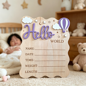 Décoration de chambre d'enfant personnalisée, annonce de naissance de bébé de 15 cm, chanson « Hello World », statistiques de naissance, nouveau-né, pour cadeaux d'hôpital - Product Image 5