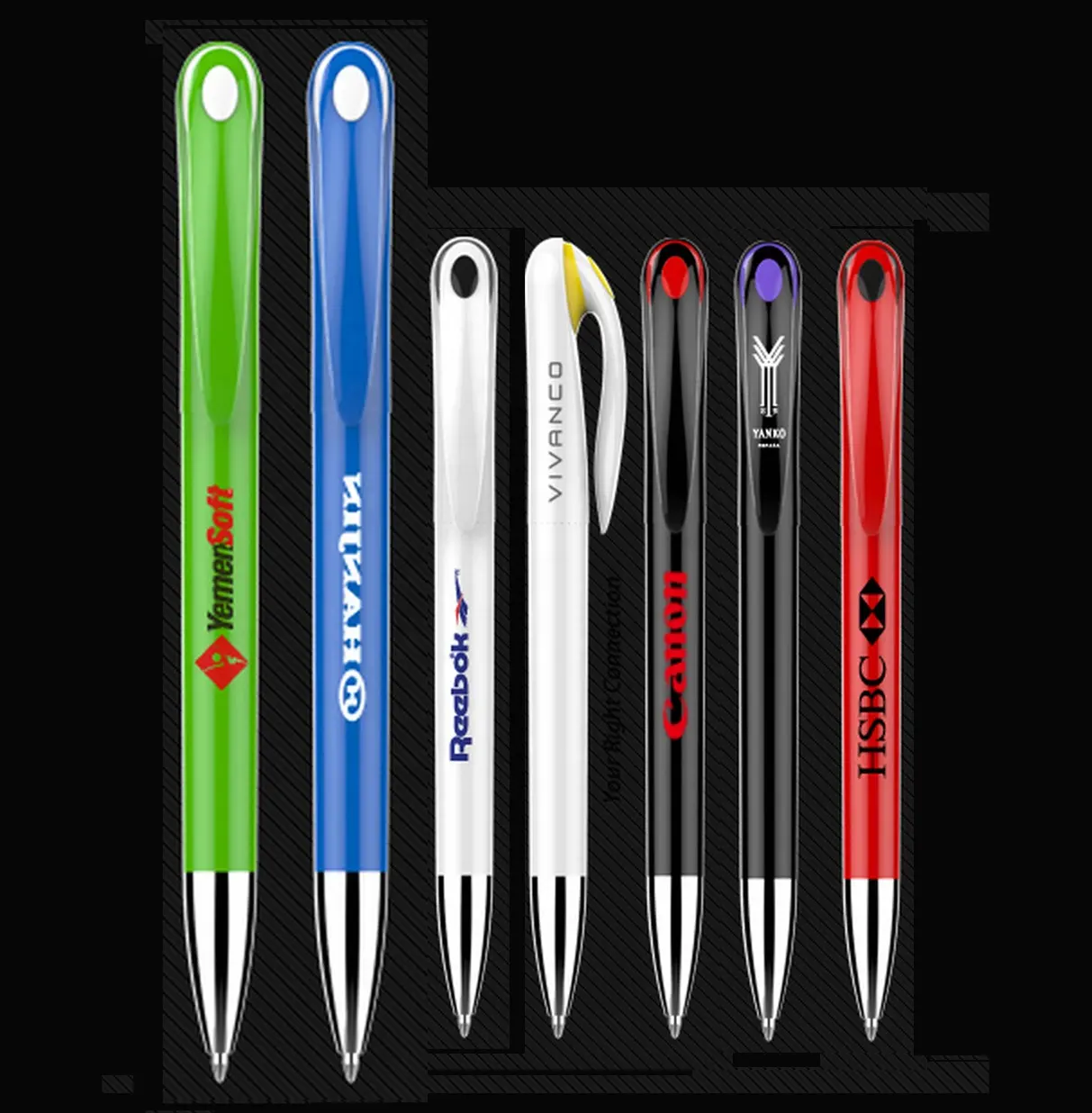 Toptan yeni promosyon lapiceros plasticos beyaz büküm markalı kalem logo özel baskılı çevirmeli kalem ile özel logo tükenmez