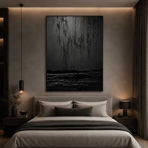 Midnight Rain Abstract Textured Oil Painting Wall Art 3D Handmade <b>Canvas</b> Hanging Decor Custom House Hotel Decoration Interior - Product Image 1