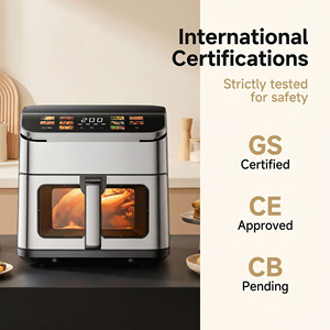 <span class=keywords><strong>Friteuse</strong></span> à air double tension 110V-240V, grande capacité 10L, 1800W, chauffage en acier inoxydable 304, finition mate, certifiée GS CE CB - Product Image 2