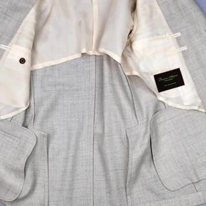 Blazer en Laine <span class=keywords><strong>Beige</strong></span> Personnalisé pour <span class=keywords><strong>Homme</strong></span> – Léger, Respirant, Coupe Slim, Style Business, Veste Sportive Italienne Semi-Canvas Boutonnée - Product Image 6