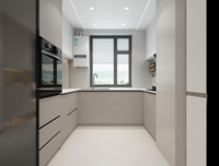 Îlot de cuisine moderne |   Cuisine modulaire personnalisée en verre pour projets de villas et d'appartements |   Conception personnalisée écologique pour toute la maison