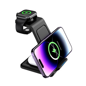 3 In 1 <b>Wireless</b> <b>Charging</b> Station 15W Qi Fast Charge For Phone Watch Earbuds Desktop <b>Stand</b> - Product Image 3