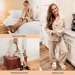 <span class=keywords><strong>Ciabatte</strong></span> da donna in pile con doppio cinturino, supporto plantare, soletta ortopedica, in tessuto bouclé, <span class=keywords><strong>per</strong></span> casa e recupero, personalizzabili con logo, all'ingrosso - Product Image 3