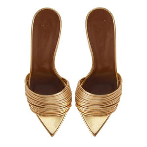 All'ingrosso estate Sexy di diserbo <span class=keywords><strong>Color</strong></span> <span class=keywords><strong>oro</strong></span> a punta sottile <span class=keywords><strong>tacco</strong></span> alto pantofole <span class=keywords><strong>sandali</strong></span> per le donne - Product Image 4