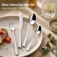 Service de Table en Acier Inoxydable SS410 – Collection Arc-en-ciel pour Fêtes et Thés – Qualité Alimentaire Or Noir Classique Multicolore Anniversaire