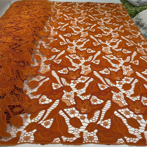 Tela de Encaje Africana de Lujo, Soluble en Agua, con Lentejuelas, Color Borgoña, 5 Yardas, Bordado de Alta <span class=keywords><strong>Calidad</strong></span> para Fiestas y Bodas - Product Image 6
