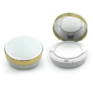 Kotak Kosmetik Krim BB, Wadah Kosmetik Bulat Emas Putih Bantalan Udara