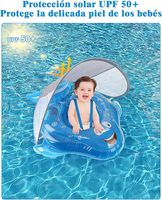 Anneau de natation pour bébé avec parasol véritable volant siège confortable bouée de bateau pour 6-36 mois enfant anneaux de bain accessoires de piscine