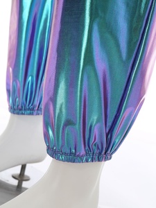 Men Dance Jumpsuit Metallic Holographic Stage Show Sleeveless Performance Costume Unitard Custom Made - Product Image 4