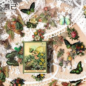 Autocollants Yanji en boîte, série Fée des fleurs, adhésifs, style vintage, pour scrapbooking, journal, <span class=keywords><strong>d</strong></span>écoration, 40 feuilles incluses - Product Image 4