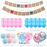 Ensemble de révélation de sexe garçon ou fille, kit de ballons rose et bleu, fournitures de révélation de sexe avec fond pour la décoration de fête