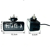 Nouvelle lampe de signalisation de sécurité LED double rouge et bleue rectangulaire de 6 pouces IP67 pour chariot élévateur, faisceau de ligne, zone de danger, lampe de délimitation virtuelle