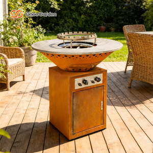 Barbecue moderne pour le camping en plein air, bois de chauffage, certifié CE, allumage automatique, résistant à la rouille, brûleur en acier corten pour barbecue - Product Image 1