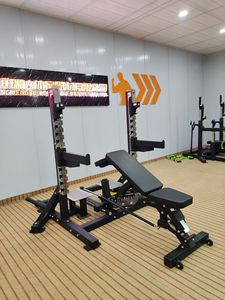 Système de rack combiné multifonctionnel pour développé couché plat/<span class=keywords><strong>incliné</strong></span>, hip thrust, tractions et curls <span class=keywords><strong>biceps</strong></span> – <span class=keywords><strong>Banc</strong></span> et rack réglables - Product Image 5