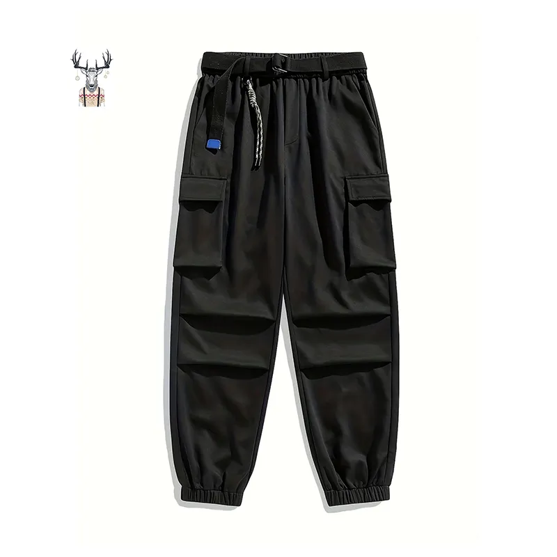 Nanteng изготовленный на заказ Фабричный 100% полиэстер ветрозащитный ремень с несколькими карманами уличные однотонные Универсальные мужские зауженные брюки-карго