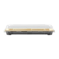 Barquette à sushi jetable en plastique PET avec couvercle transparent anti-buée, impression personnalisée, emballage alimentaire à emporter pour sushi