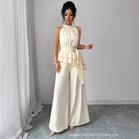 Robe longue asymétrique vintage Printemps/Été 2026 pour femme, élégante, col rond, une pièce, provenance Europe et Amérique