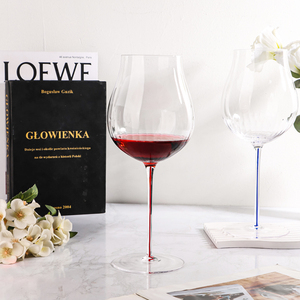 Ensemble <span class=keywords><strong>de</strong></span> verres à <span class=keywords><strong>vin</strong></span> Bordeaux modernes faits à la main pour hôtels et clubs avec un design <span class=keywords><strong>de</strong></span> tige transparente - Product Image 2