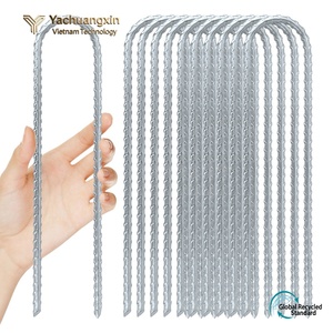 Metal U-Shaped Galvanized Steel DIY Grade <b>Tent</b> Pegs for Outdoor Camping All Seasons Use - Product Image 6