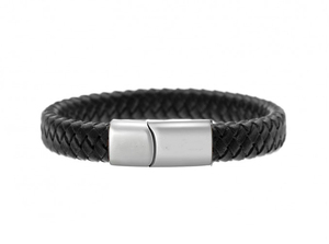 Pulsera con Grabado de Logotipo Personalizado, Cierre Magnético de Acero Inoxidable, Pulseras de Cuero para Él, Regalos de Joyería para Miembros del Club - Product Image 3