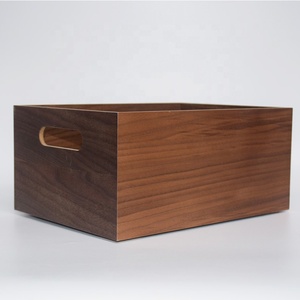 Antiker hölzerner Aufbewahrungskisten-Rechteck-Desktop-Organizer im japanischen Stil für Stoffbuch-Kleinigkeiten mit geschnitztem Griff - Product Image 2