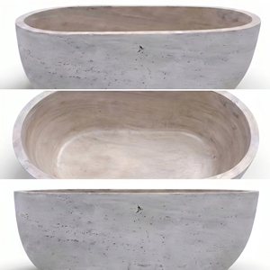 Bañeras Ovaladas Modernas de Lujo Hechas a Medida, Exclusivas de Travertino, Independientes, para Baño, Villa, Hotel, Hogar - Product Image 4