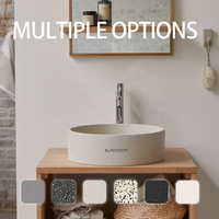 Lavabo de salle de bain en béton durable, design moderne et minimaliste, à poser sur comptoir, MB-003, amélioration écologique de la maison, 16L