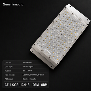 Module de rue haute puissance 100W 144 LED, ajustement universel 8S18P, dissipateur thermique intégré, étanche IP66, lentille 236x140mm - Product Image 1
