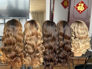 Perruque Lace Front de cheveux humains Balayage HD sans colle avec délié pré-plumé 20 pouces cheveux vierges bruts à vague lâche - Product Image 4