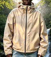 Veste imperméable réactive à l'eau Cheetah avec doublure personnalisée révélant un imprimé léopard, coupe-vent, veste à changement de couleur, polyester