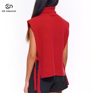 OEM/ODM gilet d'hiver sans manches pour femmes pull tricoté <span class=keywords><strong>col</strong></span> <span class=keywords><strong>roulé</strong></span> <span class=keywords><strong>cache</strong></span>-<span class=keywords><strong>cou</strong></span> avant pull de créateur tricots - Product Image 5